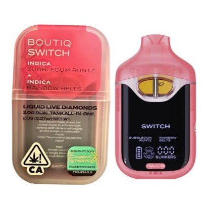 Boutiq Switch V4 kaufen Dual Tank Disposable Vape – Bubblegum Runtz x Rainbow Beltz